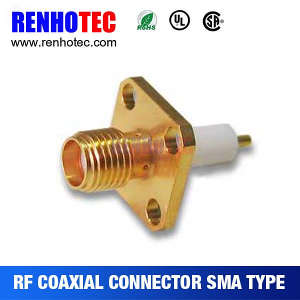 Jack 4 Hole Flange Connector Electrical Tube SMA Connector